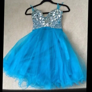 Mirrored Rhinestone Formal  Dress